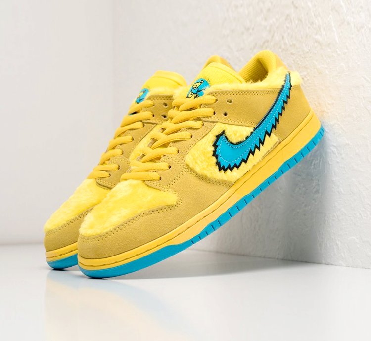 Grateful Dead X Nike Sb Dunk Bears Yellow Cj5378 700
