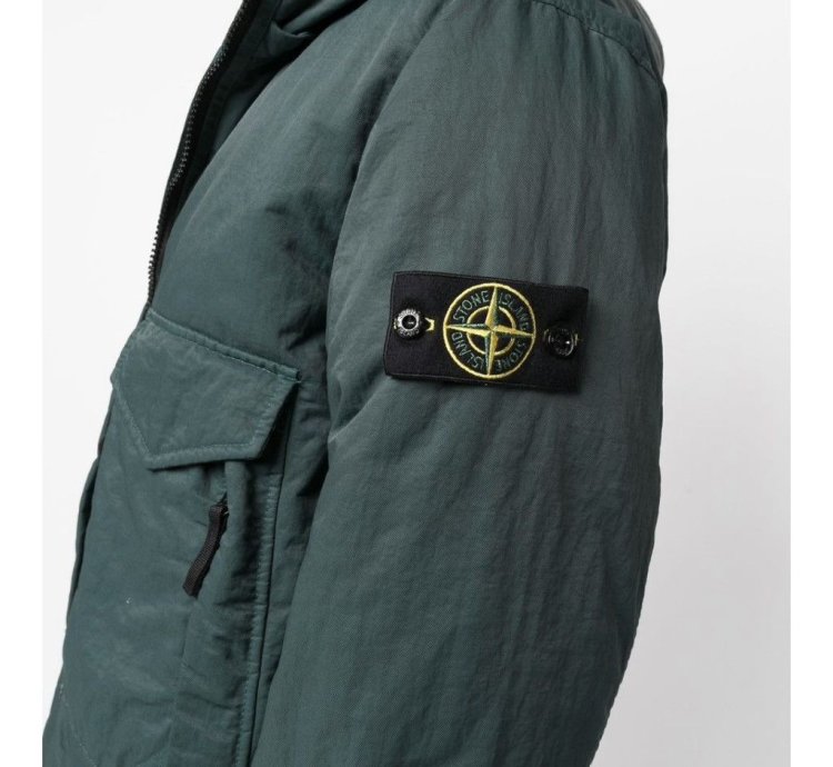 Stone Island 100 Down Compass Patch Jacket Green