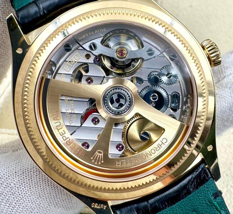 Rolex 1908 39mm Black Dial Yellow Gold Leather Strap 52508 Unworn 2024