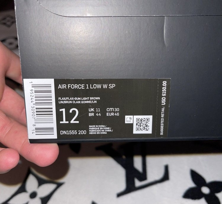 Nike Supreme Air Force 1 Low Brown Size 12