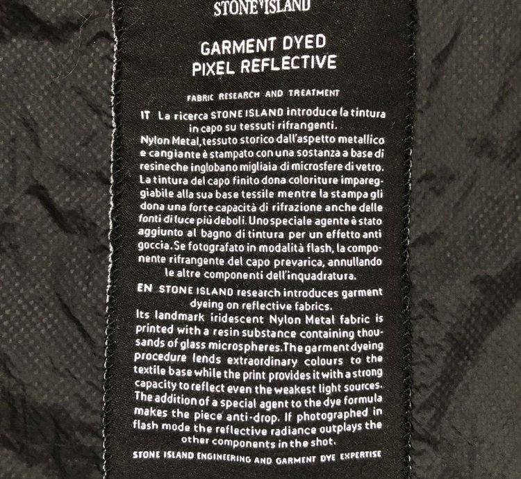 Stone Island 2016 Black Pixel Reflective Jacket