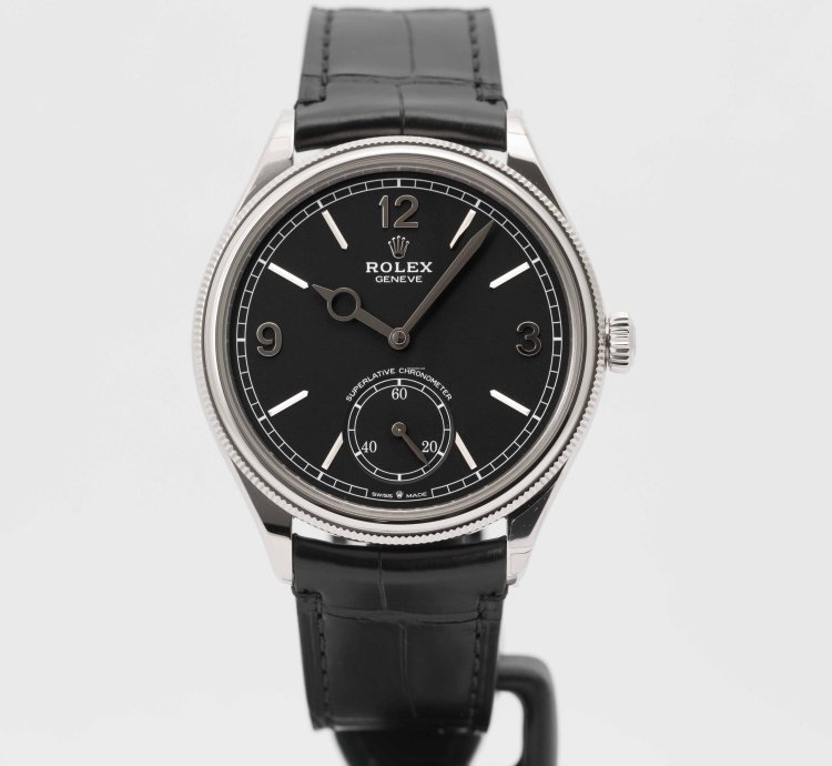 Rolex 1908 Matte Black Dial White Gold 39mm 52509 - Unworn Box Papers 2025