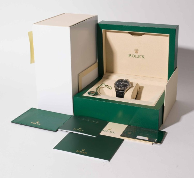 Rolex 1908 Matte Black Dial White Gold 39mm 52509 - Unworn Box Papers 2025