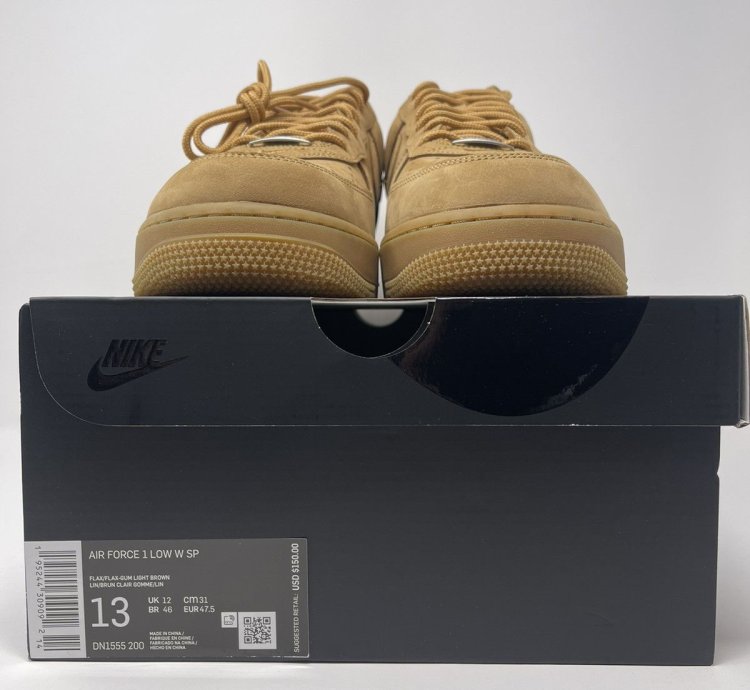Nike Supreme Air Force 1 Low Wheat Dn1555-200 Size 13