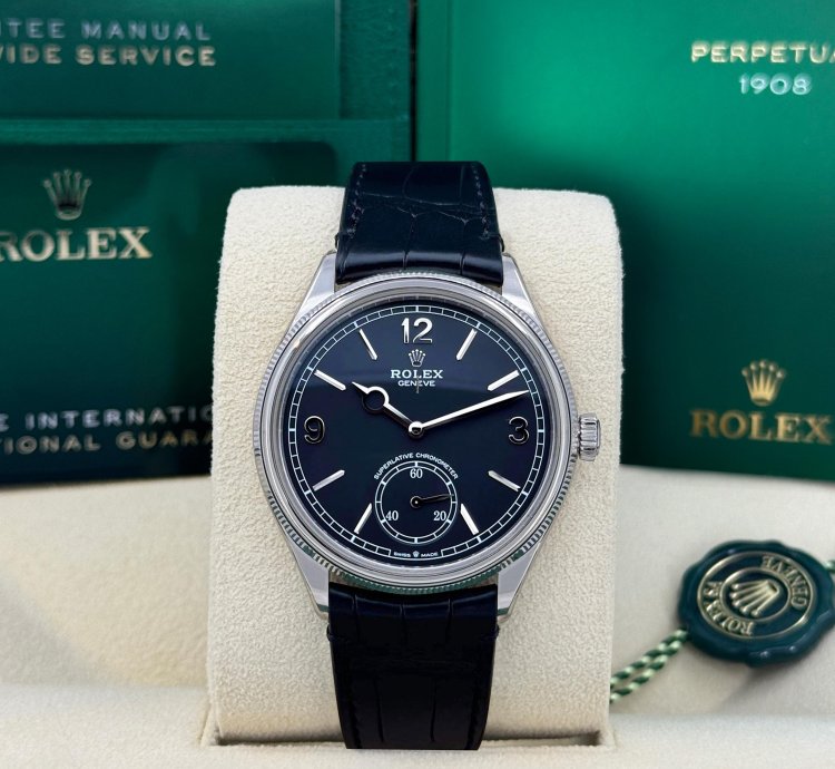 Rolex 1908 Unworn 2024 Perpetual 1908 White Gold Black Dial 52509-0002 Complete