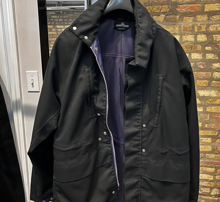 Stone Island 40201 Jacket In Black Purple