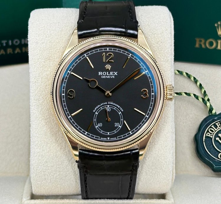 Rolex 1908 Unworn 2024 Perpetual 1908 Yellow Gold Black Dial 52508-0002 Complete