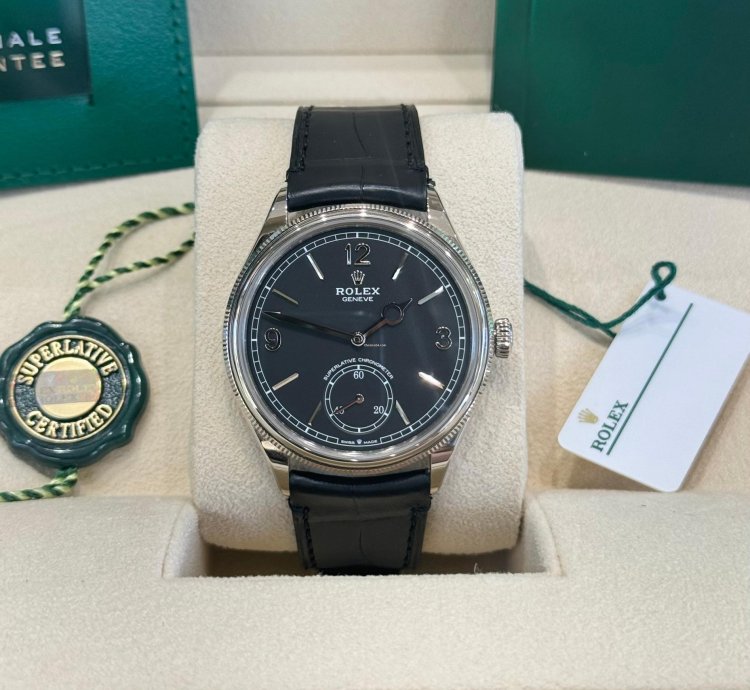 Rolex 1908 White Gold Black Dial Full Set 2024