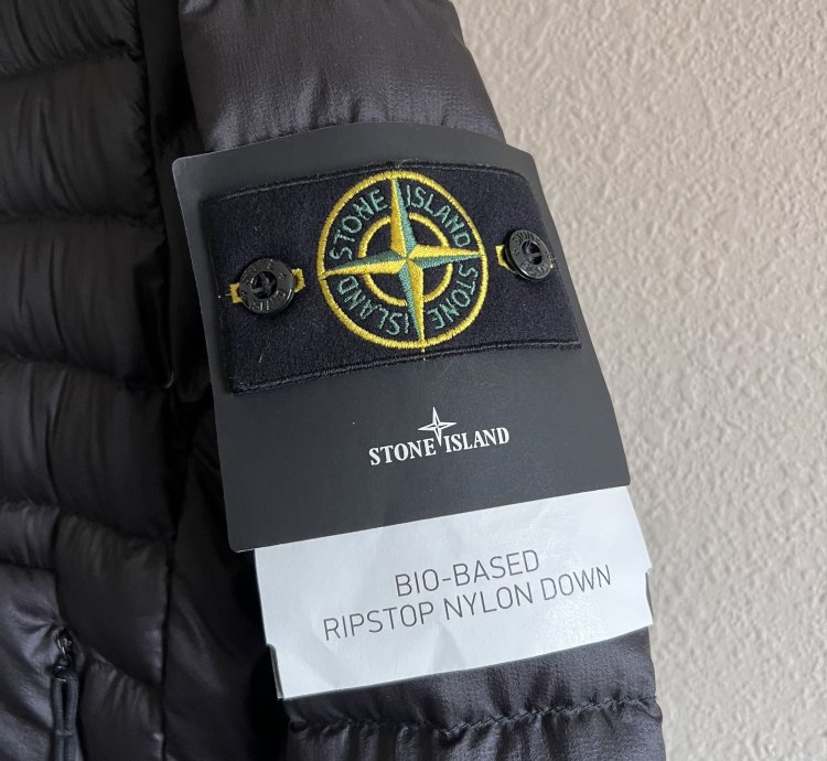 Stone Island 40324 Hooded Down Nylon Ripstop Jacket In Black