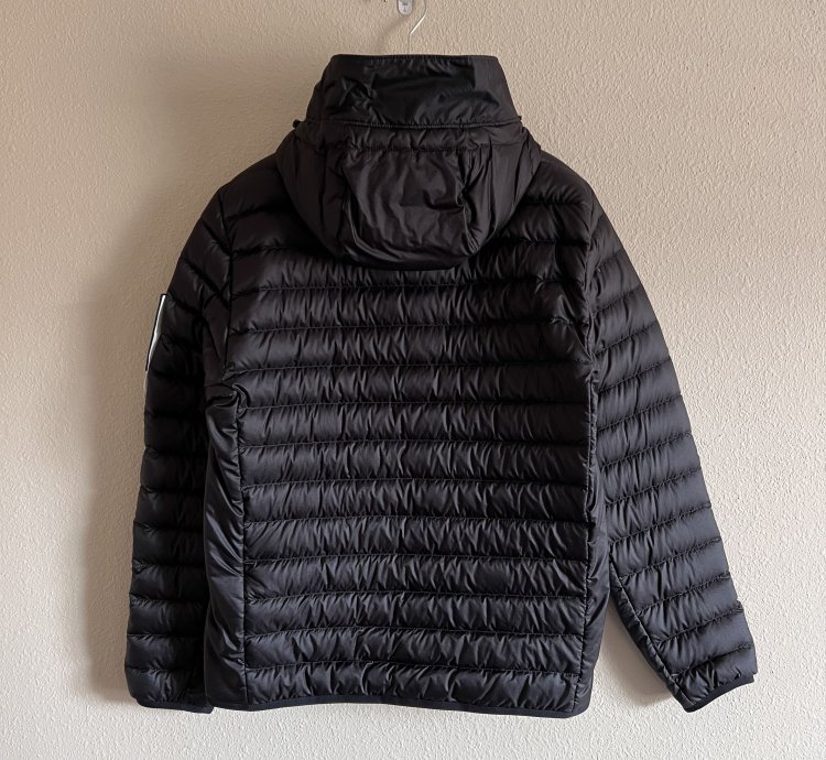 Stone Island 40324 Hooded Down Nylon Ripstop Jacket In Black