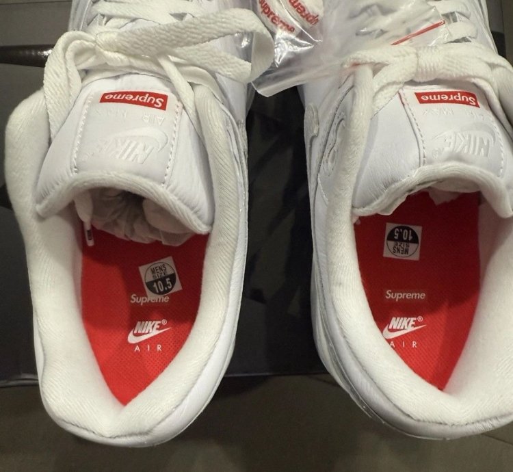 Nike Supreme Air Max 1 87 Sp Shoes Triple White Hf8813