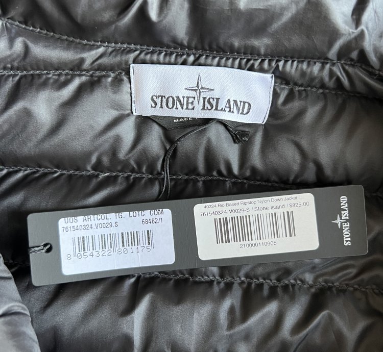 Stone Island 40324 Hooded Down Nylon Ripstop Jacket In Black