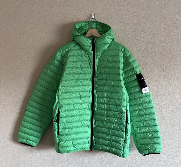 Stone Island 40324 Real Down Jacket In Light Green