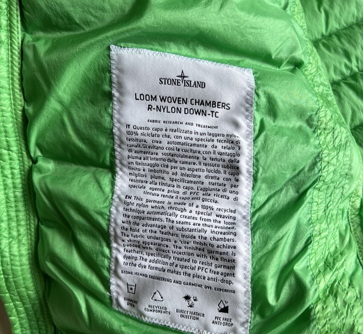 Stone Island 40324 Real Down Jacket In Light Green