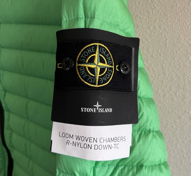 Stone Island 40324 Real Down Jacket In Light Green