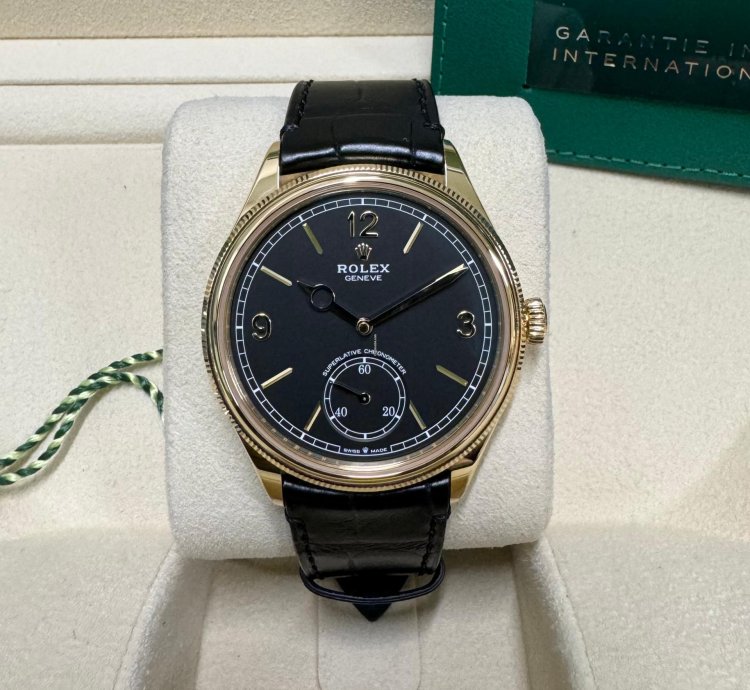 Rolex 1908 Yellow Gold Black Dial Full Set 2024