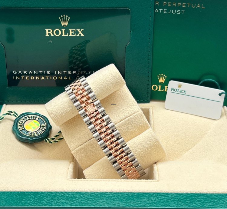Rolex Datejust 278381rbr Datejust 31mm Rose Gold Steel Mother Of Pearl Dial Diamond Bezel Jubilee