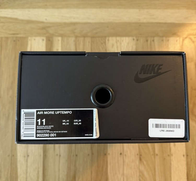 Nike Supreme Air More Uptempo Triple Black 2017 New Box