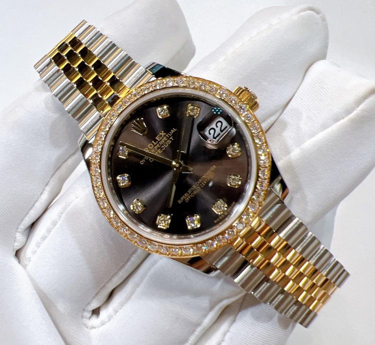 Rolex Datejust 31 2025 New Datejust 31 Yellow Gold Two Tone Dark Grey Diamond Jubilee