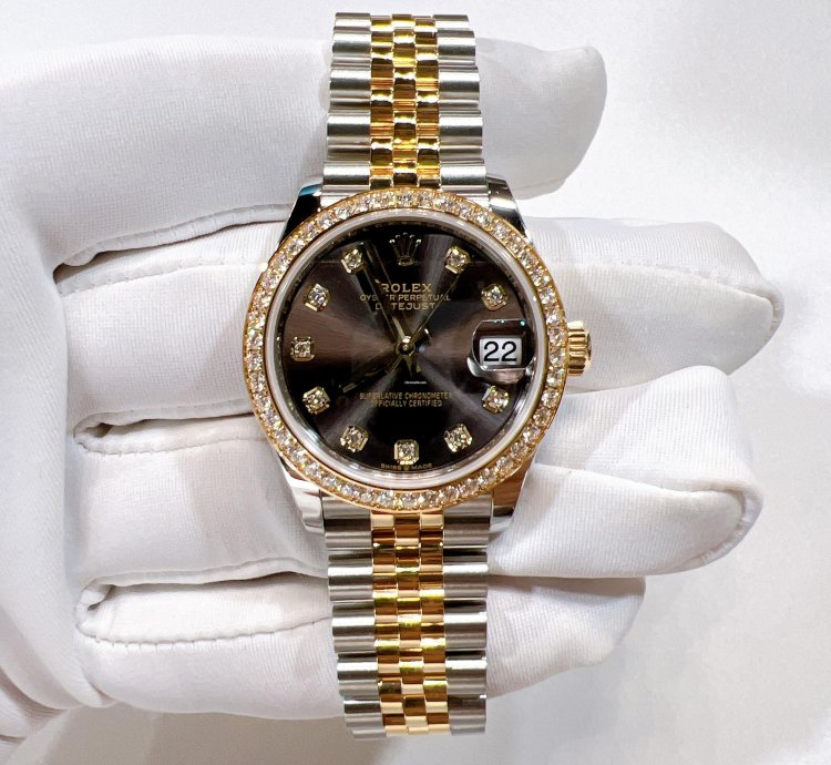 Rolex Datejust 31 2025 New Datejust 31 Yellow Gold Two Tone Dark Grey Diamond Jubilee