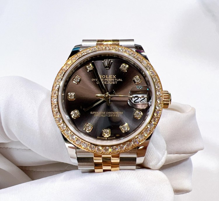 Rolex Datejust 31 2025 New Datejust 31 Yellow Gold Two Tone Dark Grey Diamond Jubilee