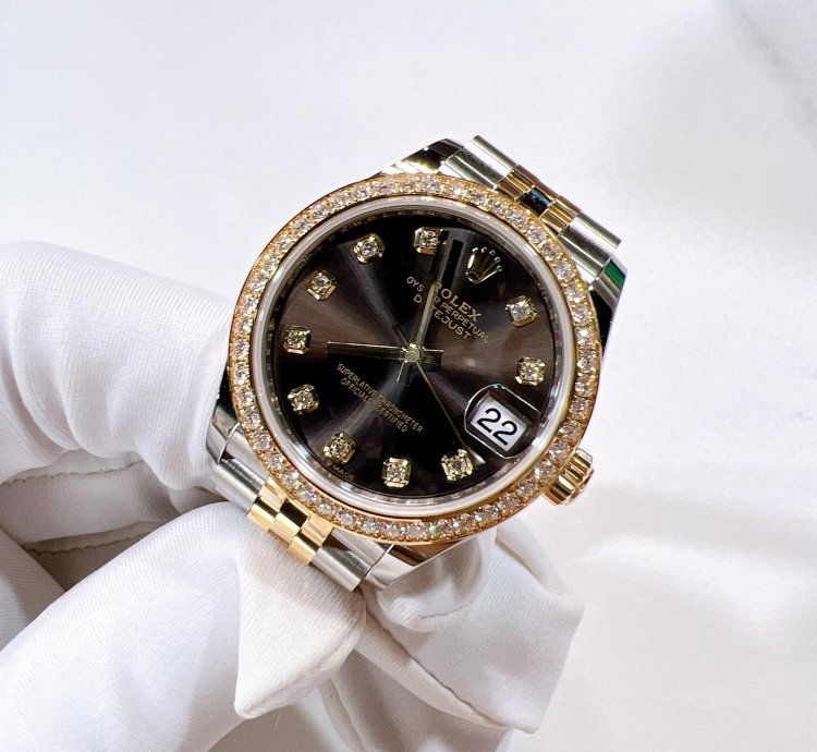 Rolex Datejust 31 2025 New Datejust 31 Yellow Gold Two Tone Dark Grey Diamond Jubilee