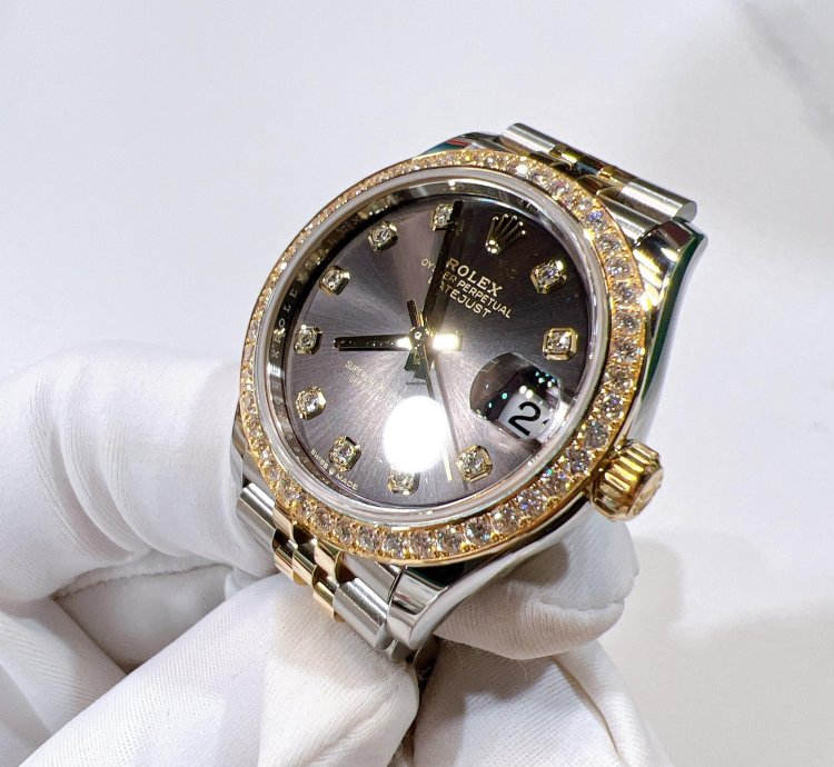 Rolex Datejust 31 2025 New Datejust 31 Yellow Gold Two Tone Dark Grey Diamond Jubilee