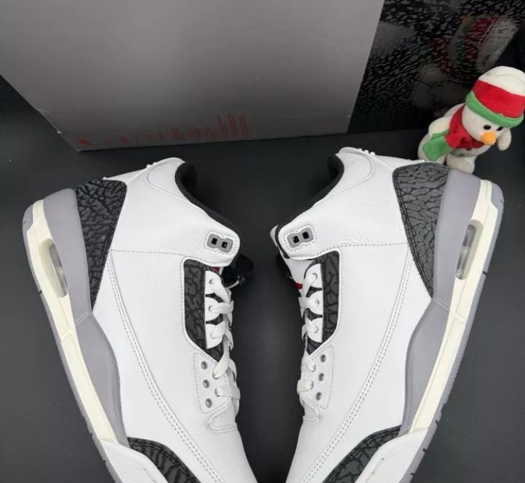 Nike Air Jordan 3 Retro Summit White Fire Red Mens Ct8532-106