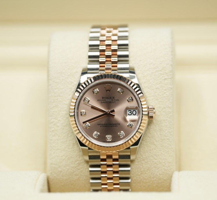Rolex Datejust 31 2024 Steel Rose Datejust 31 Pink Diamond Dial Unworn Box Papers 278271