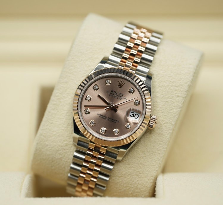 Rolex Datejust 31 2024 Steel Rose Datejust 31 Pink Diamond Dial Unworn Box Papers 278271