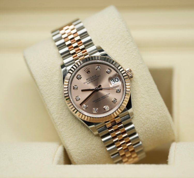 Rolex Datejust 31 2024 Steel Rose Datejust 31 Pink Diamond Dial Unworn Box Papers 278271