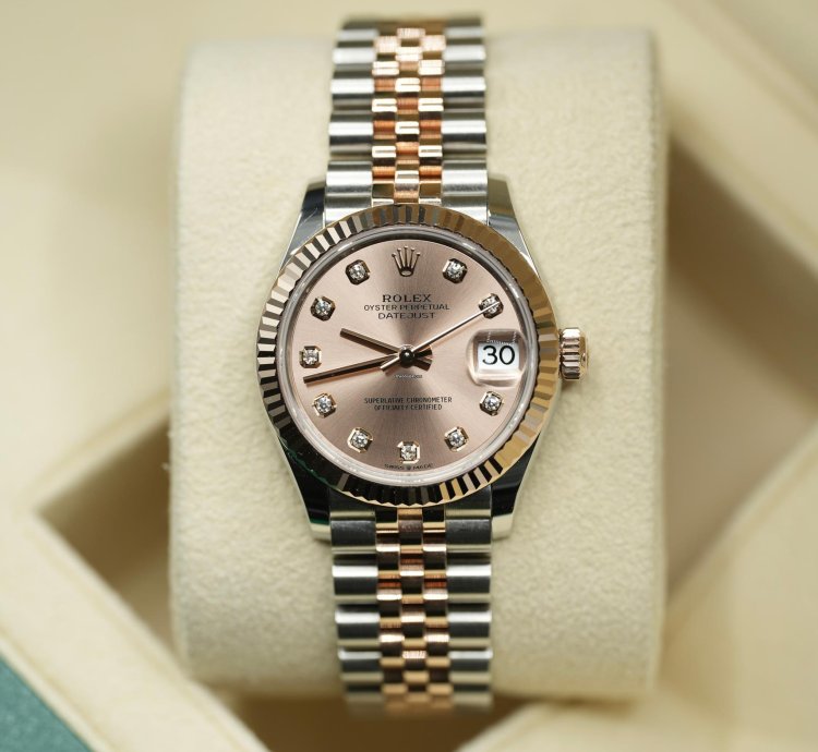 Rolex Datejust 31 2024 Steel Rose Datejust 31 Pink Diamond Dial Unworn Box Papers 278271