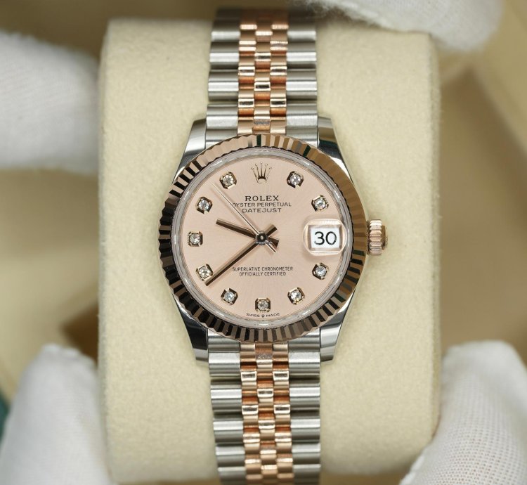 Rolex Datejust 31 2024 Steel Rose Datejust 31 Pink Diamond Dial Unworn Box Papers 278271
