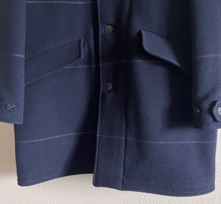 Stone Island 70753 Long Wool Coat In Navy