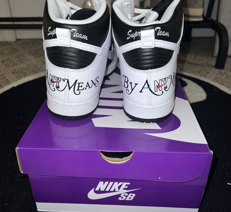 Nike Supreme Dunk High Sb By Any Means Black White