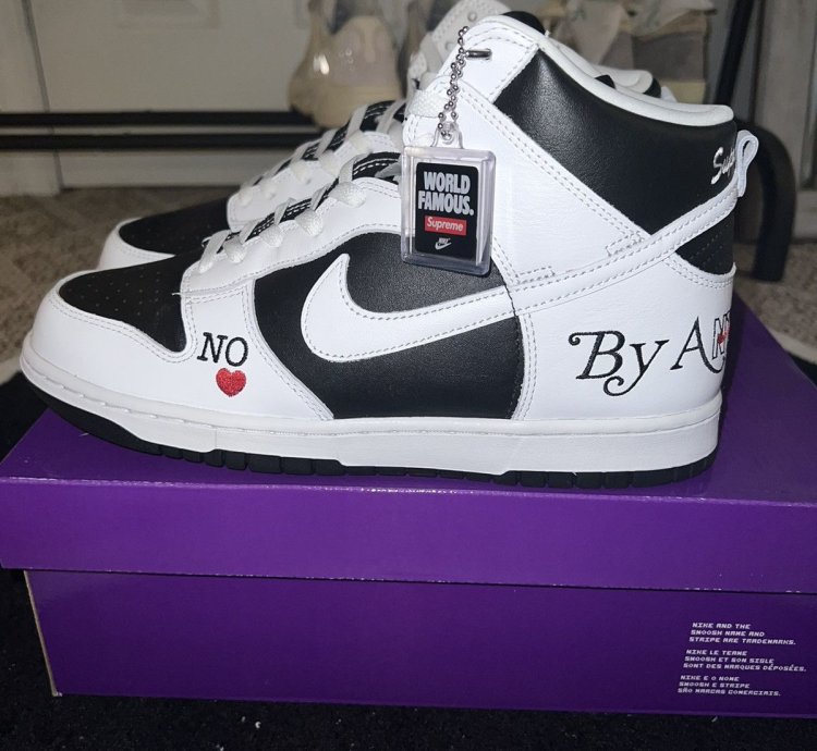 Nike Supreme Dunk High Sb By Any Means Black White
