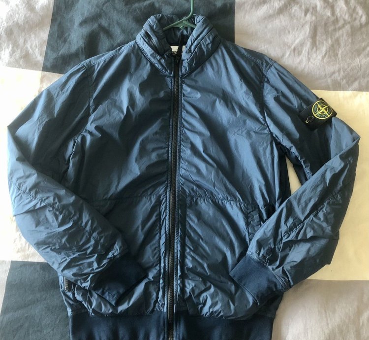 Stone Island 721543230 - Nwot Blue Light Jacket Crinkle Reps