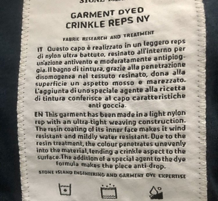 Stone Island 721543230 - Nwot Blue Light Jacket Crinkle Reps