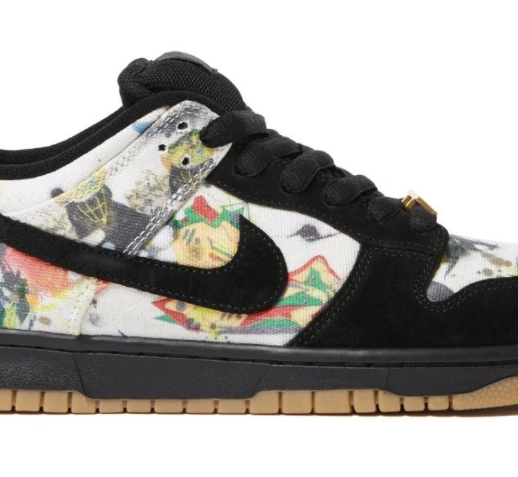 Nike Supreme Rammellzee Sb Dunk Low Black Size 9