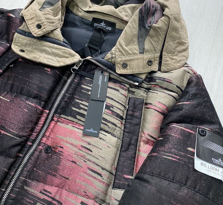 Stone Island Big Loom Jacquard Puffer Jacket Coat