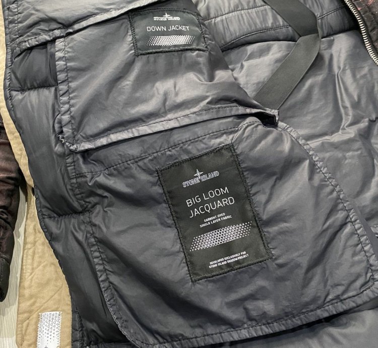 Stone Island Big Loom Jacquard Puffer Jacket Coat
