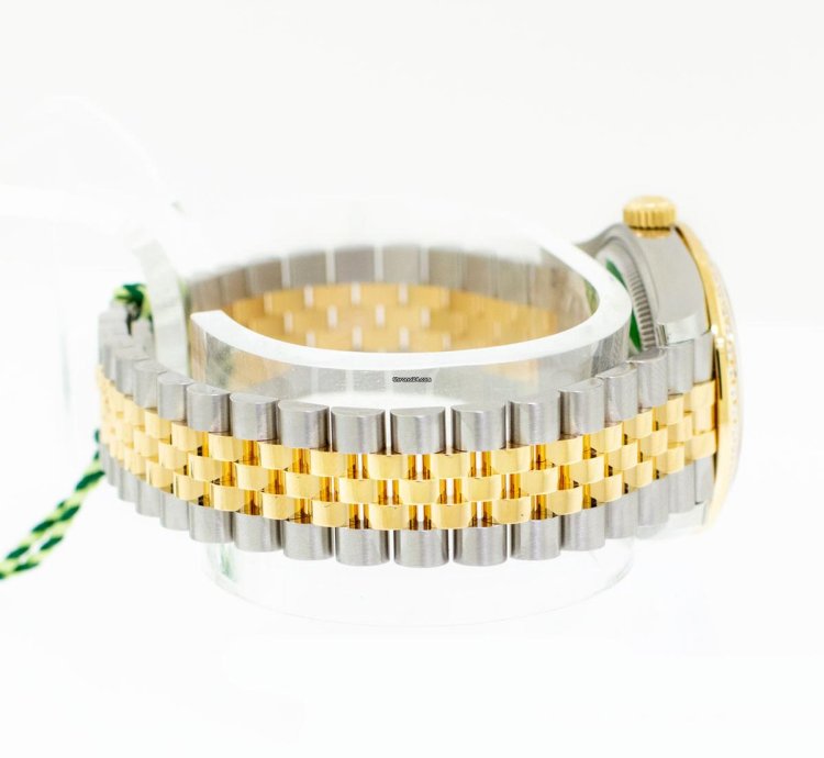 Rolex Datejust 31 31mm 18k Yellow Gold Steel Champagne Diamond Dial Diamond Bezel 278383