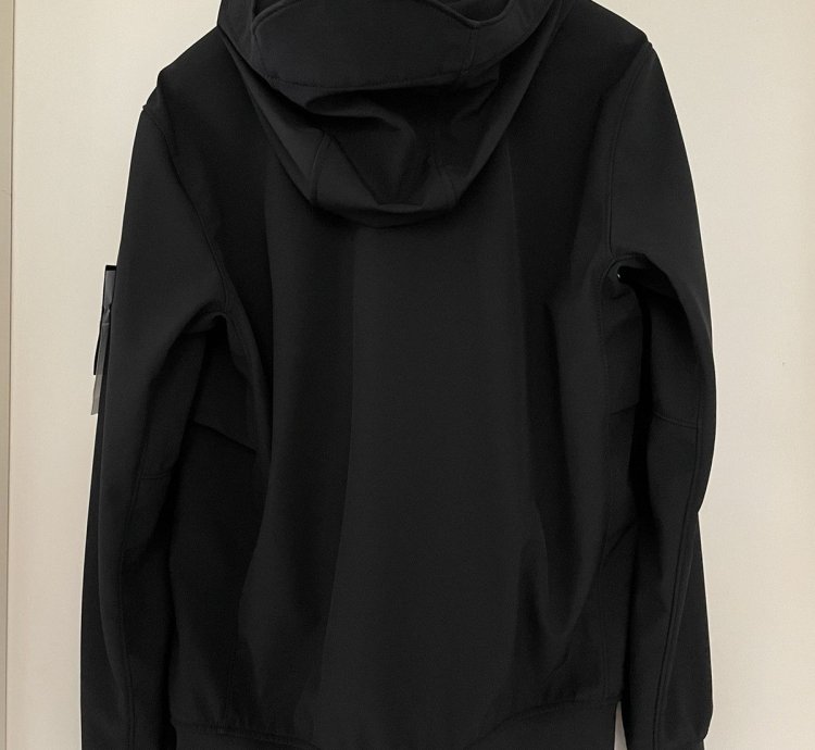 Stone Island Black Light Soft Shell- Hooded Jacket