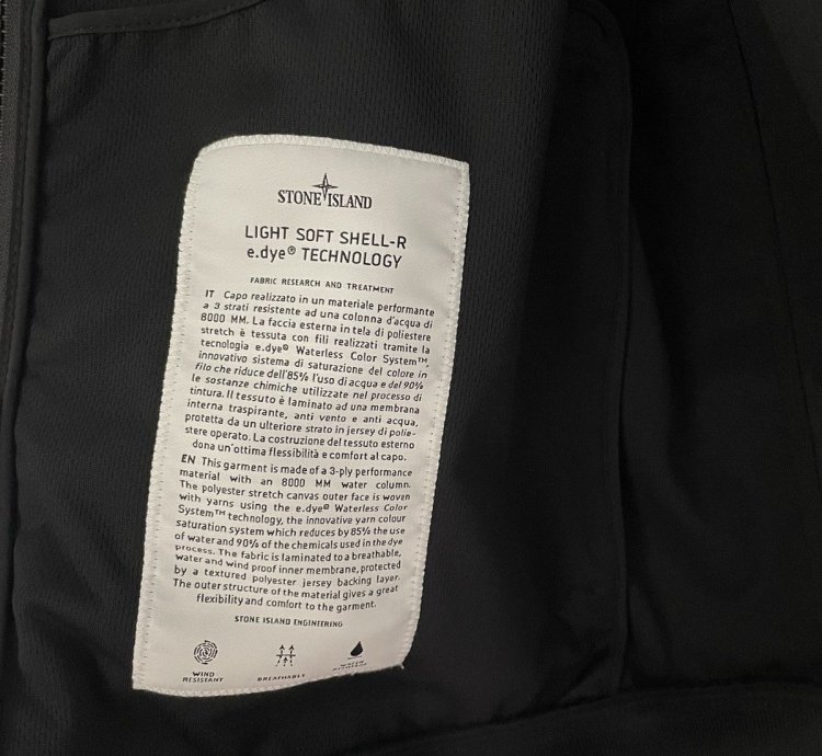 Stone Island Black Light Soft Shell- Hooded Jacket