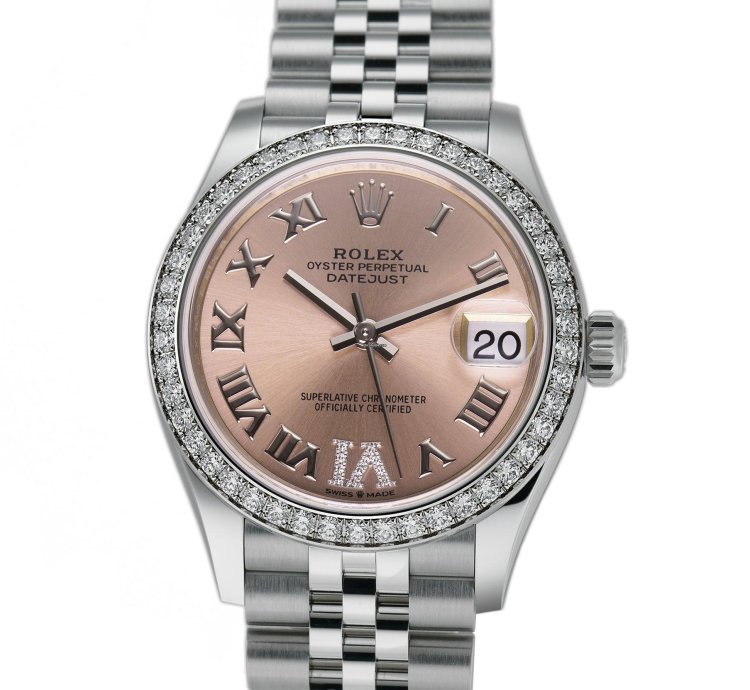 Rolex Datejust 31 31mm Diamond Bezel Pink Roman Diamond Vi Dial Jubilee Bracelet
