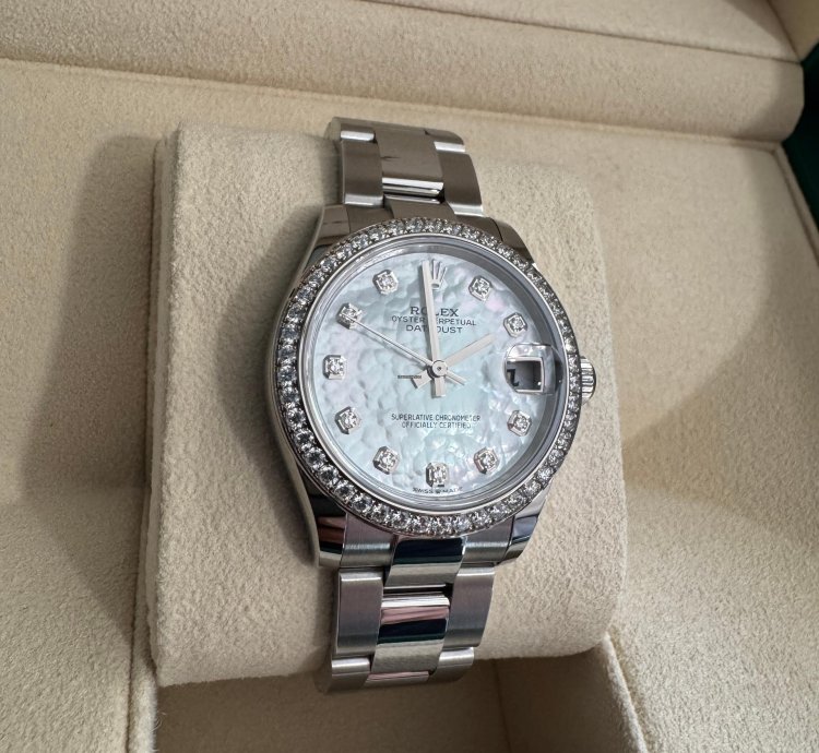 Rolex Datejust 31 31mm Rolex Datejust 31mm Mop Dial Diamond Bezel Markers Oyster
