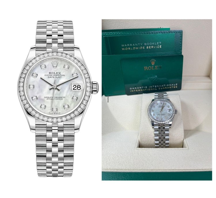 Rolex Datejust 31 Diamond Bezel - White Mother-of-pearl Diamond Dial - Jubilee 278384rbr