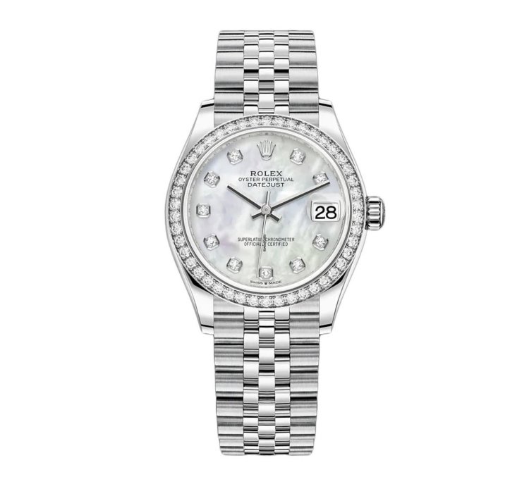 Rolex Datejust 31 Diamond Bezel - White Mother-of-pearl Diamond Dial - Jubilee 278384rbr