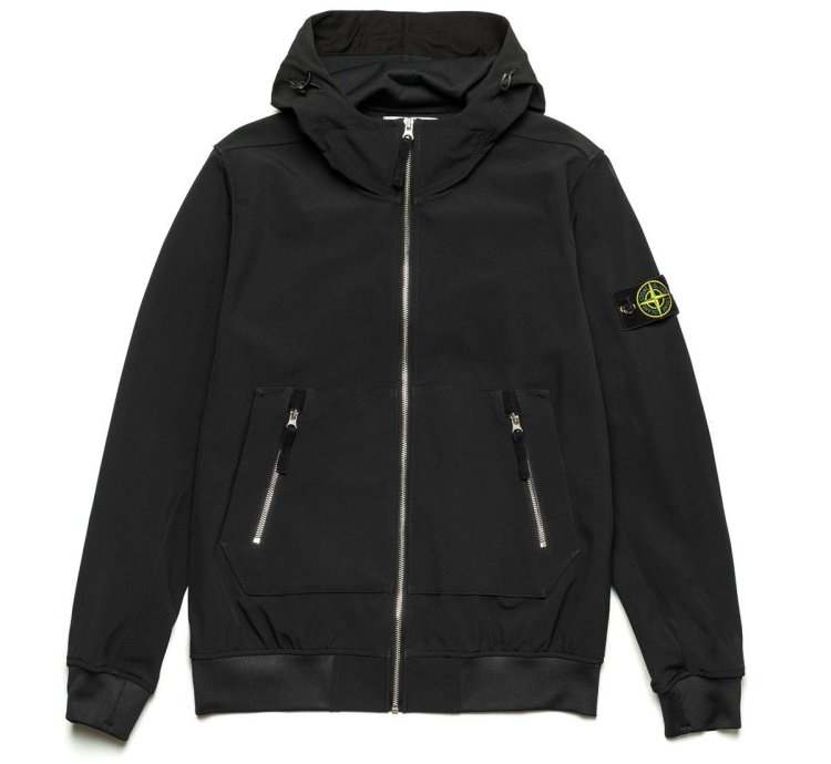 Stone Island Black Soft Shell- -dye Jacket