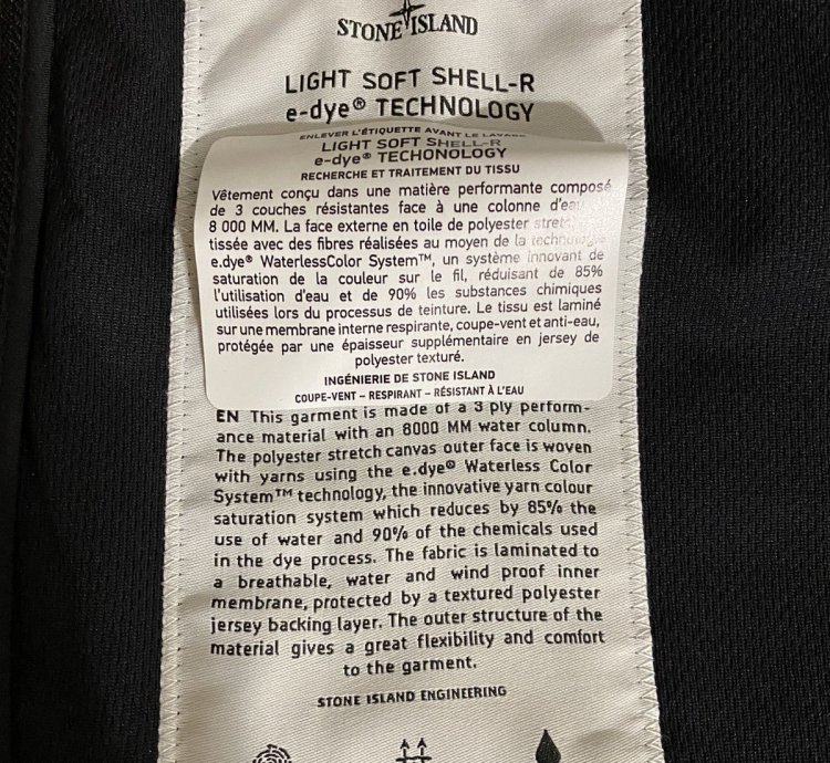 Stone Island Black Soft Shell- -dye Jacket